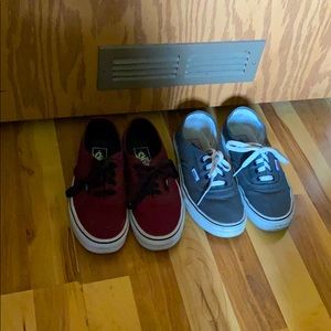 Burgundy and Grey Vans size 6